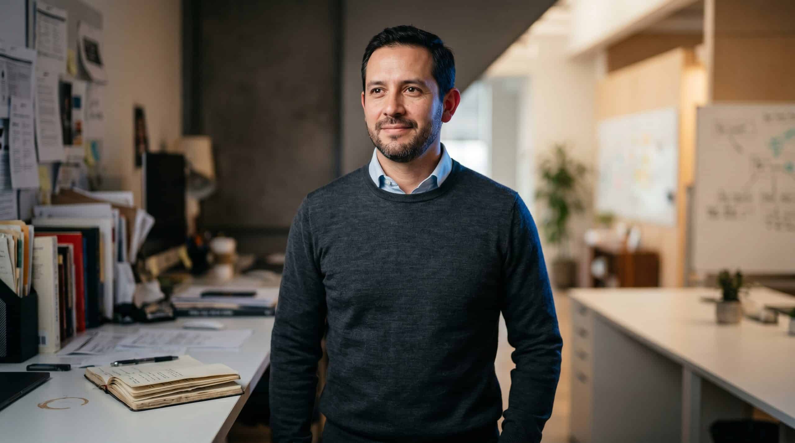 01-portada Consultor de IA para marketing en México en un espacio de trabajo ordenado, simbolizando la transformación de un negocio en 90 días
