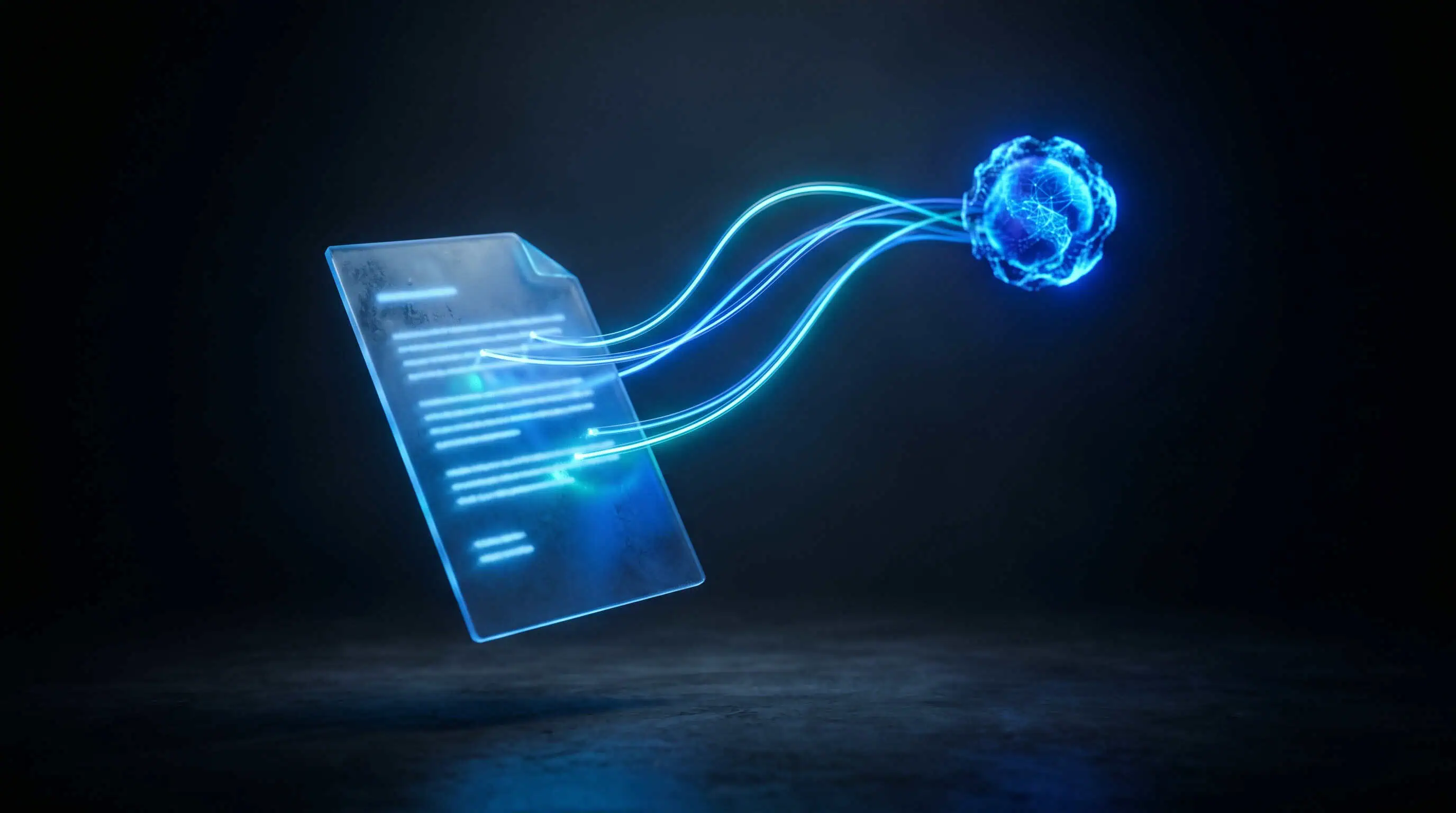 ¿Cuál es la diferencia entre SEO, GEO y AEO? La guía que ningún marketer puede ignorar en 2026 1 Representación visual de un motor de IA extrayendo contenido de un documento web para citarlo en su respuesta