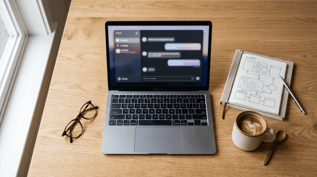 Guía para mejorar prompts en ChatGPT con plantillas en un escritorio de trabajo