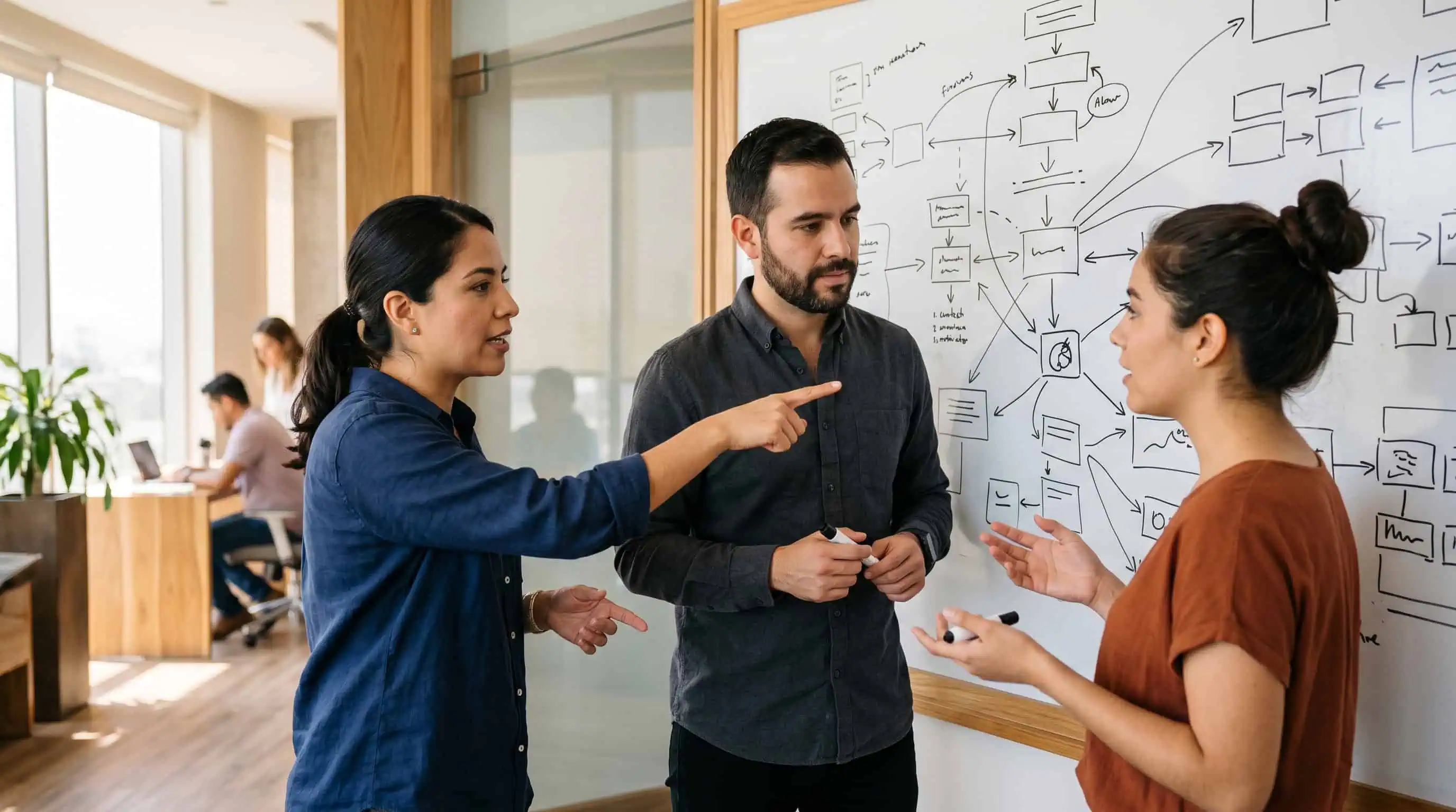 ¡Descubre las 10 Estrategias Digitales Integradas que Transformarán tu Negocio! 1 Equipo planeando el orden para montar un sistema de marketing digital integrado