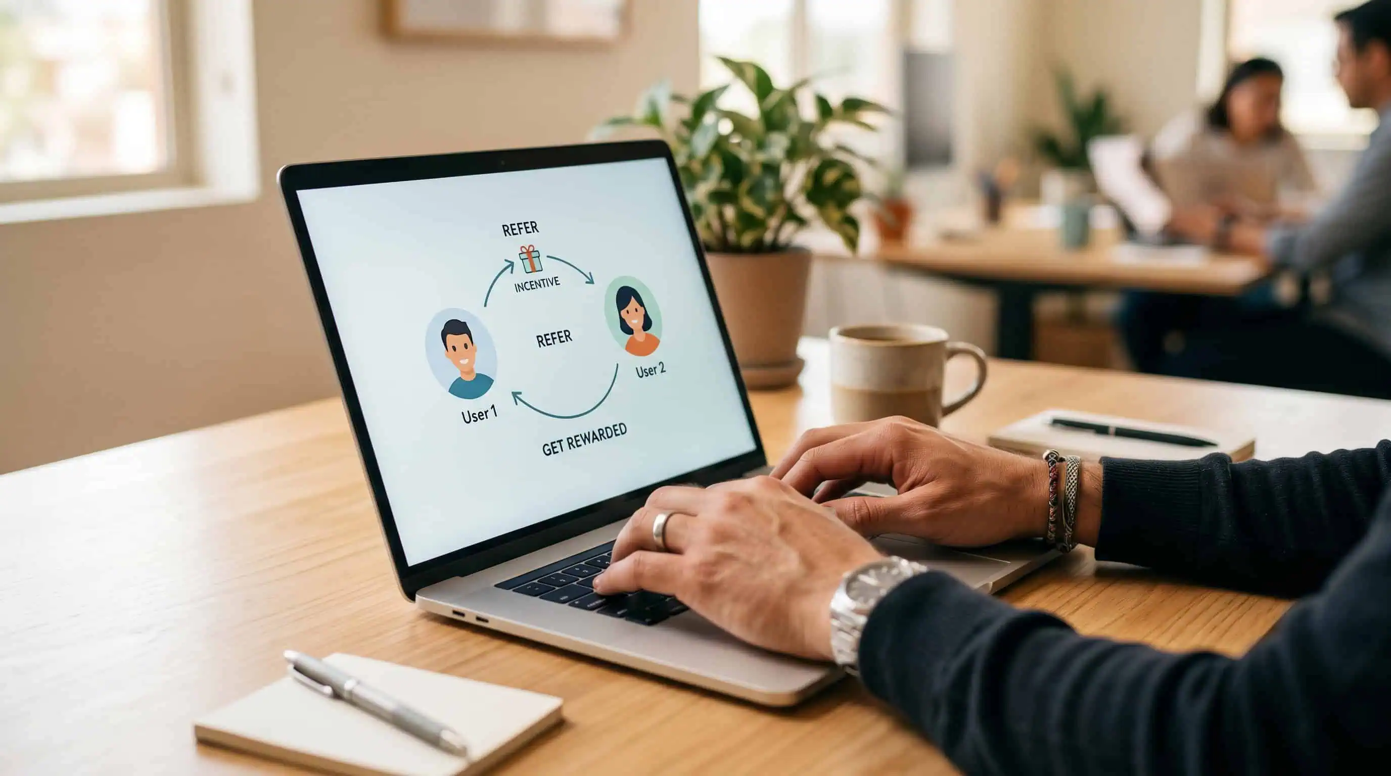 Esquema de un loop de referidos como técnica de growth hacking para PyMEs