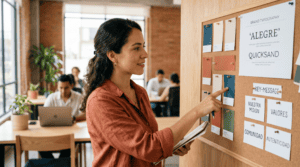 Guía de branding para PyMEs: dueña de negocio definiendo el sistema de marca