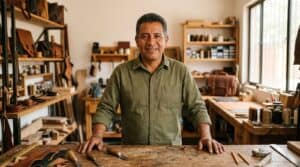 Artesano mexicano en su taller representando la esencia única de un negocio que la IA no reemplaza