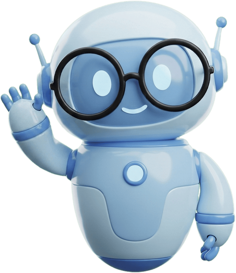 Geeky, mascota de Marketero Geek, saludando