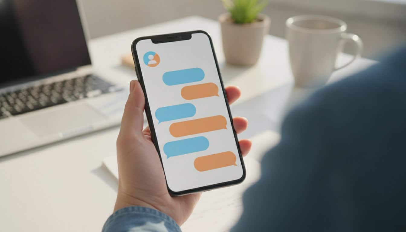 Chatbot con IA atendiendo a un cliente en el celular de un negocio